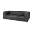 Ricciardo Black Leather Wrapped Three Seater Sofa by Mercana at Eve Furniture