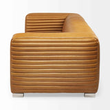Ricciardo Cognac Leather Three Seater Sofa 82.5L x 38.5W x 26.5H by Mercana at Eve Furniture