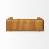 Ricciardo Cognac Leather Three Seater Sofa 82.5L x 38.5W x 26.5H by Mercana at Eve Furniture