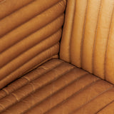 Ricciardo Cognac Leather Three Seater Sofa 82.5L x 38.5W x 26.5H by Mercana at Eve Furniture