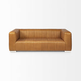 Ricciardo Cognac Leather Three Seater Sofa by Mercana at Eve Furniture
