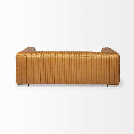 Ricciardo Cognac Leather Three Seater Sofa by Mercana at Eve Furniture