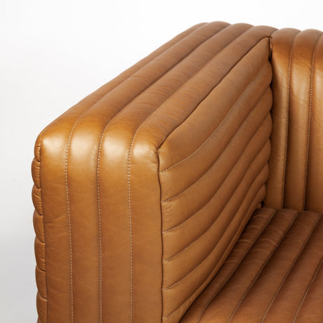 Ricciardo Cognac Leather Three Seater Sofa by Mercana at Eve Furniture