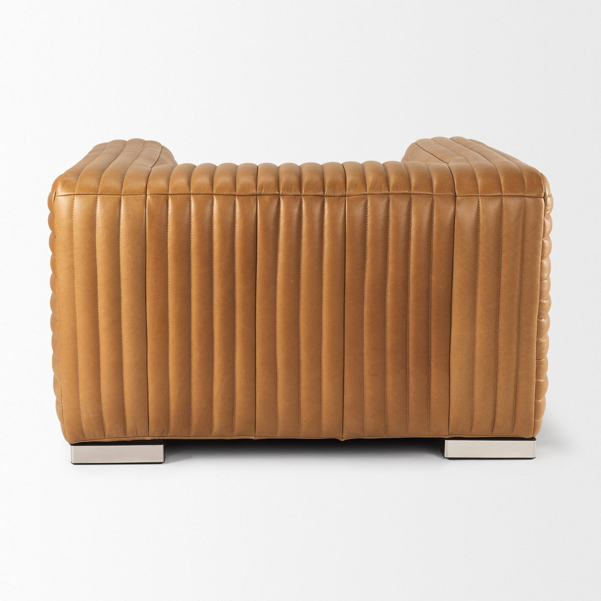 Ricciardo Cognac Leather Upholstered Arm Chair by Mercana at Eve Furniture
