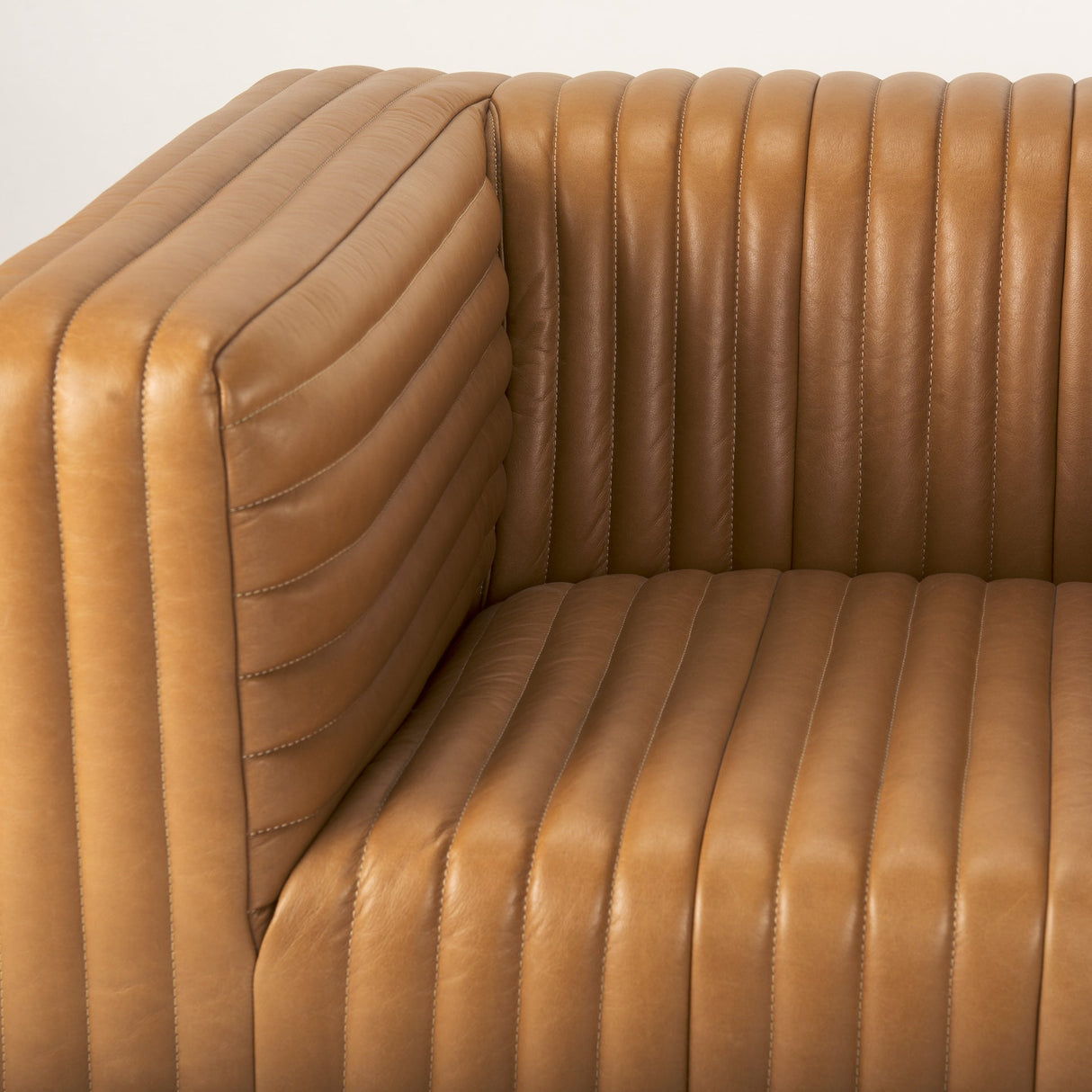 Ricciardo Cognac Leather Upholstered Arm Chair by Mercana at Eve Furniture