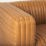 Ricciardo Cognac Leather Upholstered Arm Chair by Mercana at Eve Furniture