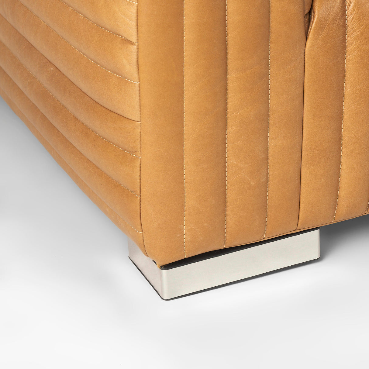 Ricciardo Cognac Leather Upholstered Arm Chair by Mercana at Eve Furniture