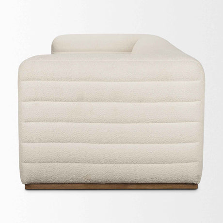 Ricciardo Cream Boucle 3-Seater Sofa by Mercana at Eve Furniture