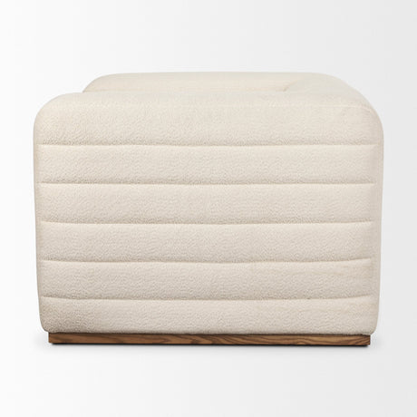 Ricciardo Cream Boucle Upholstered Arm Chair by Mercana at Eve Furniture