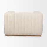 Ricciardo Cream Boucle Upholstered Arm Chair by Mercana at Eve Furniture