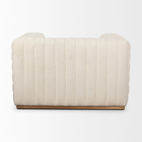 Ricciardo Cream Boucle Upholstered Arm Chair by Mercana at Eve Furniture