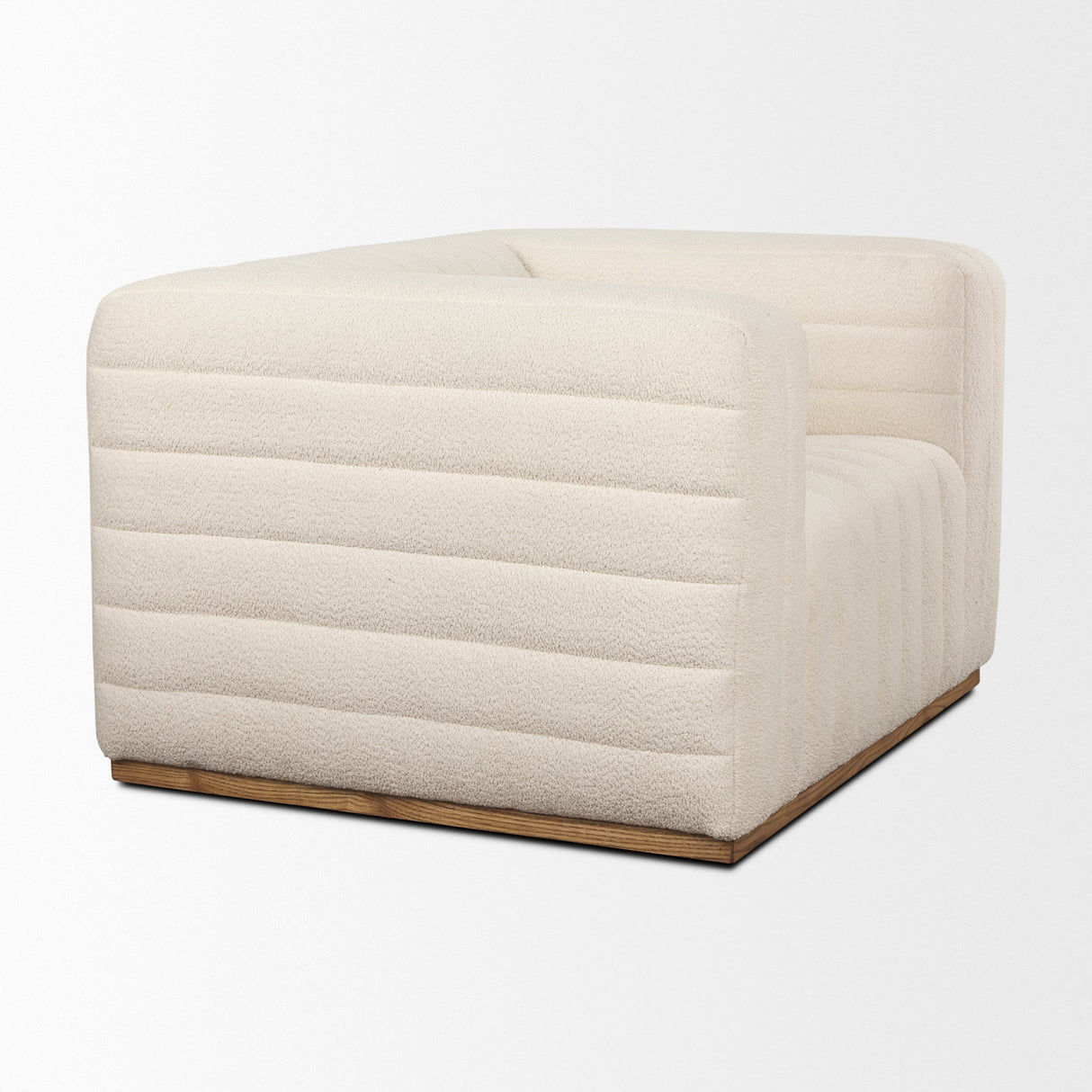 Ricciardo Cream Boucle Upholstered Arm Chair by Mercana at Eve Furniture