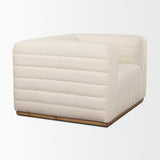 Ricciardo Cream Boucle Upholstered Arm Chair by Mercana at Eve Furniture