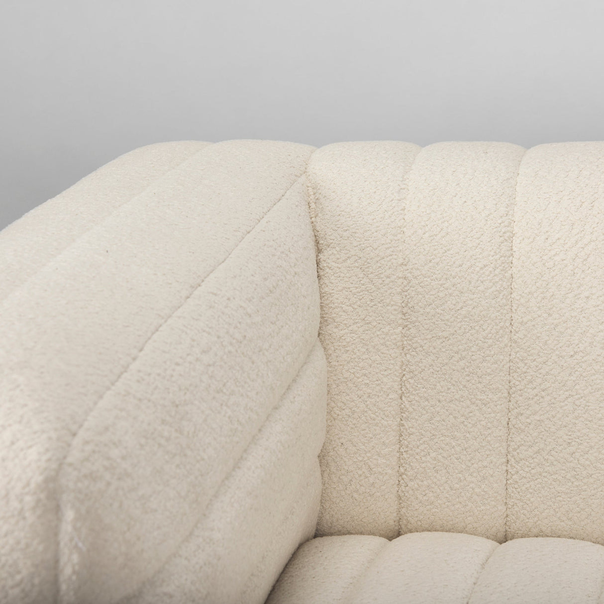 Ricciardo Cream Boucle Upholstered Arm Chair by Mercana at Eve Furniture