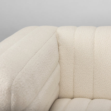 Ricciardo Cream Boucle Upholstered Arm Chair by Mercana at Eve Furniture