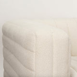 Ricciardo Cream Boucle Upholstered Arm Chair by Mercana at Eve Furniture