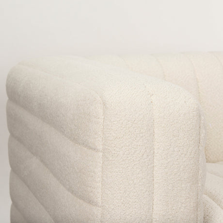 Ricciardo Cream Boucle Upholstered Arm Chair by Mercana at Eve Furniture