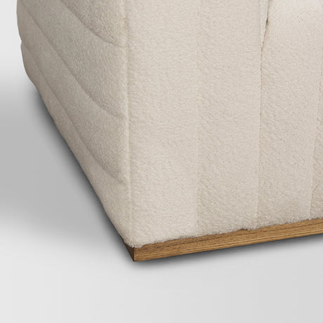 Ricciardo Cream Boucle Upholstered Arm Chair by Mercana at Eve Furniture
