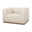 Ricciardo Cream Boucle Upholstered Arm Chair by Mercana at Eve Furniture