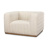 Ricciardo Cream Boucle Upholstered Arm Chair by Mercana at Eve Furniture