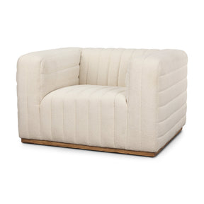 Ricciardo Cream Boucle Upholstered Arm Chair by Mercana at Eve Furniture