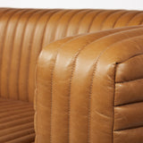 Ricciardo Leather Three Seater Sofa In Cognac by Mercana at Eve Furniture