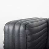 Ricciardo Leather Wrapped Three Seater Sofa In Black by Mercana at Eve Furniture