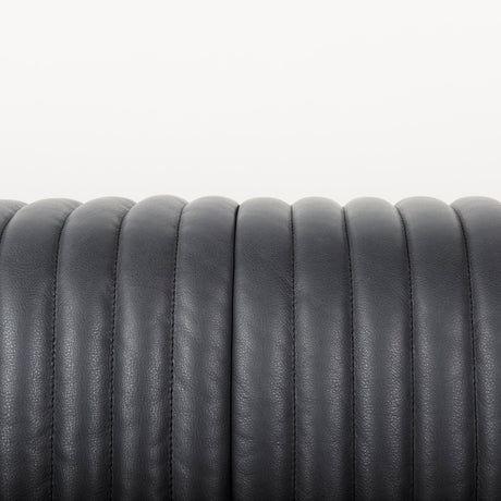 Ricciardo Leather Wrapped Three Seater Sofa In Black by Mercana at Eve Furniture