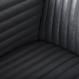 Ricciardo Leather Wrapped Three Seater Sofa In Black by Mercana at Eve Furniture