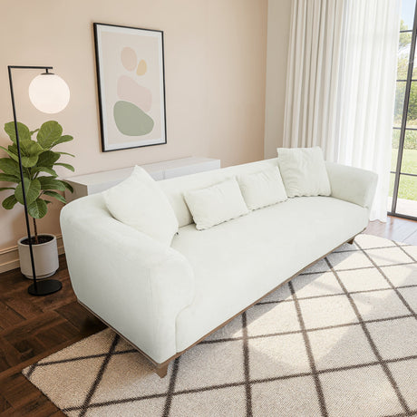 Richardson Cream Velvet Sofa by Ashcroft Imports at Eve Furniture