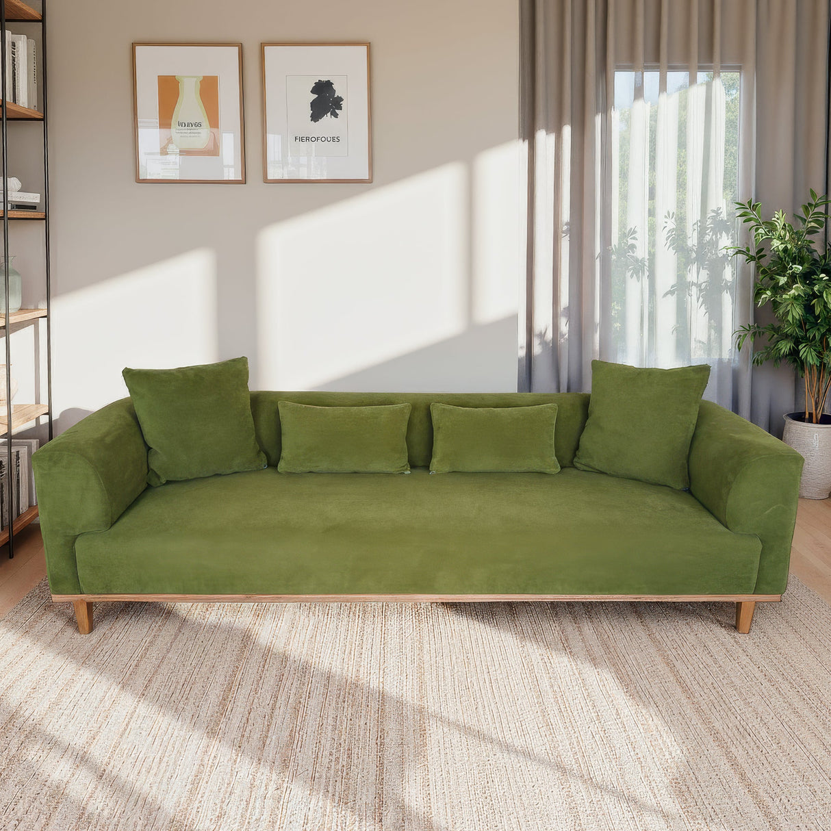 Richardson Green Velvet Sofa by Ashcroft Imports at Eve Furniture