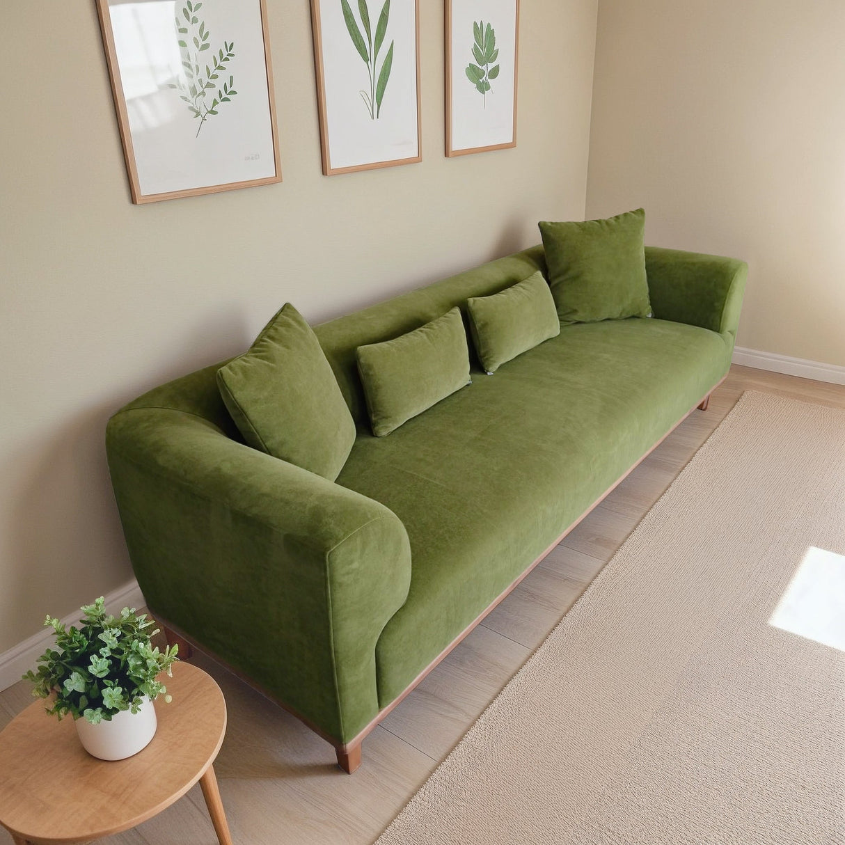 Richardson Green Velvet Sofa by Ashcroft Imports at Eve Furniture