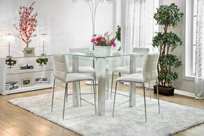 Richfield Silver/Chrome Counter Ht. Table by Furniture of America at Eve Furniture