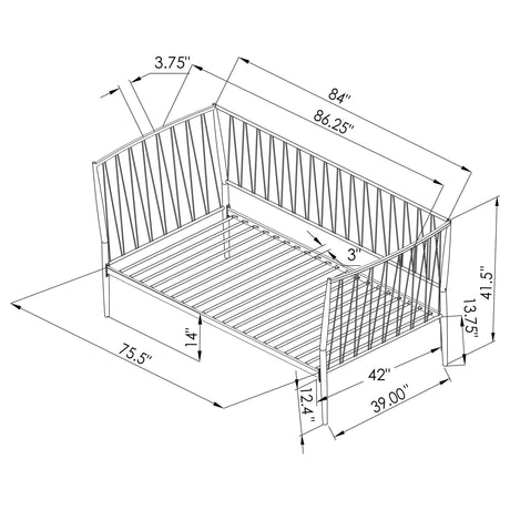 Richland Black Metal Twin Daybed Bed Frame Matte by Coaster at Eve Furniture