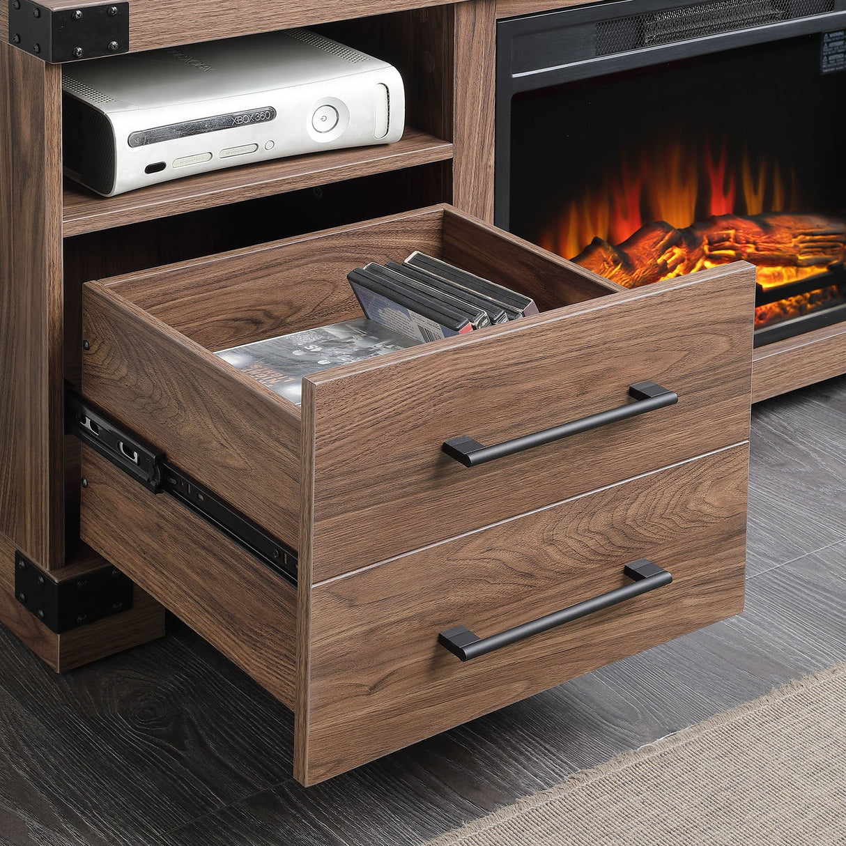 Richmond 60" TV Stand in Brown by Manhattan Comfort at Eve Furniture