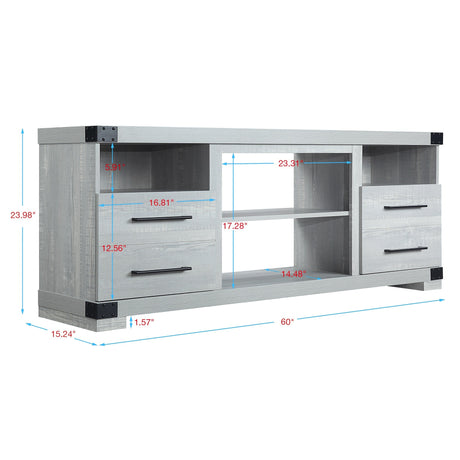Richmond 60" TV Stand in Grey by Manhattan Comfort at Eve Furniture