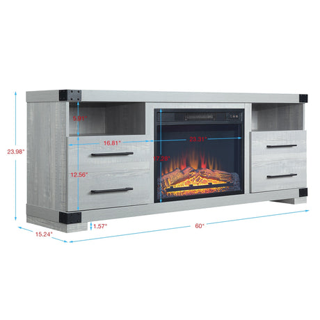 Richmond Fireplace in Grey by Manhattan Comfort at Eve Furniture