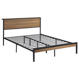 Ricky Full Platform Bed Light Oak and Black