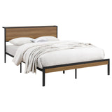 Ricky Full Platform Bed Light Oak and Black