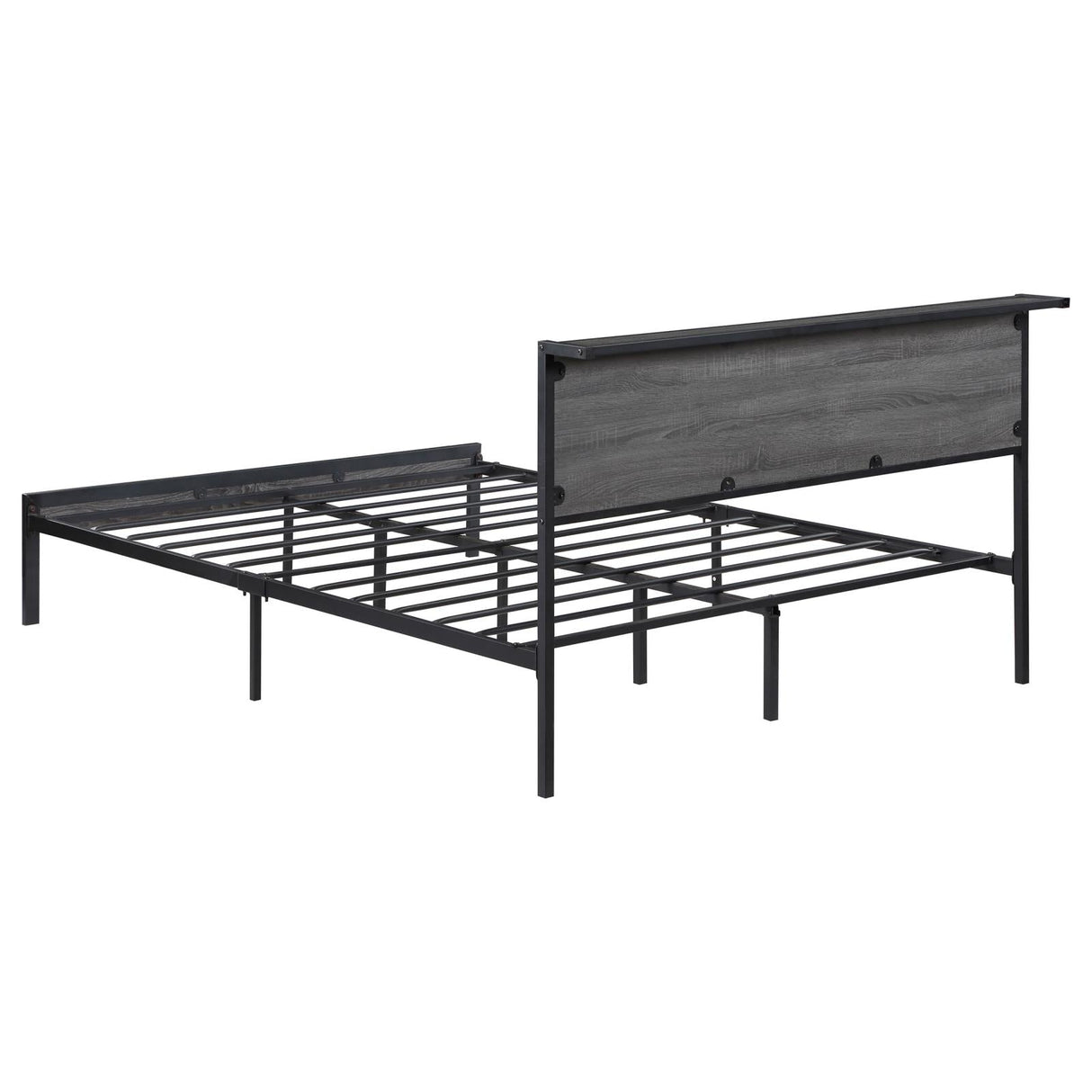 Ricky Queen Platform Bed Grey and Black