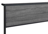 Ricky Queen Platform Bed Grey and Black