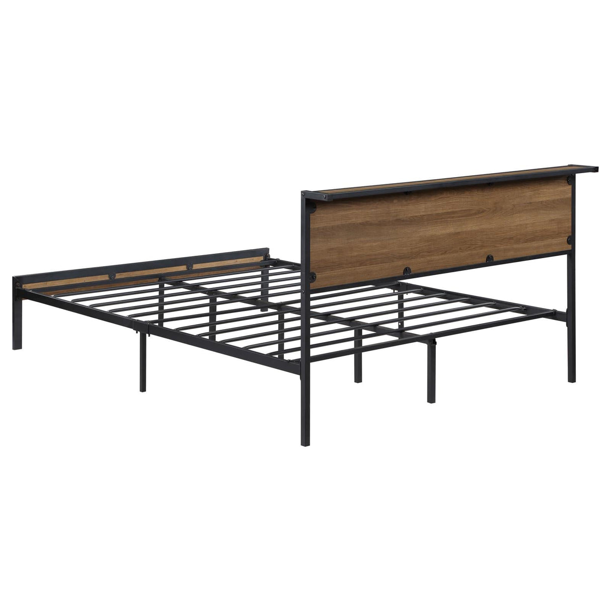 Ricky Queen Platform Bed Light Oak and Black