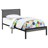 Ricky Twin Platform Bed Grey and Black