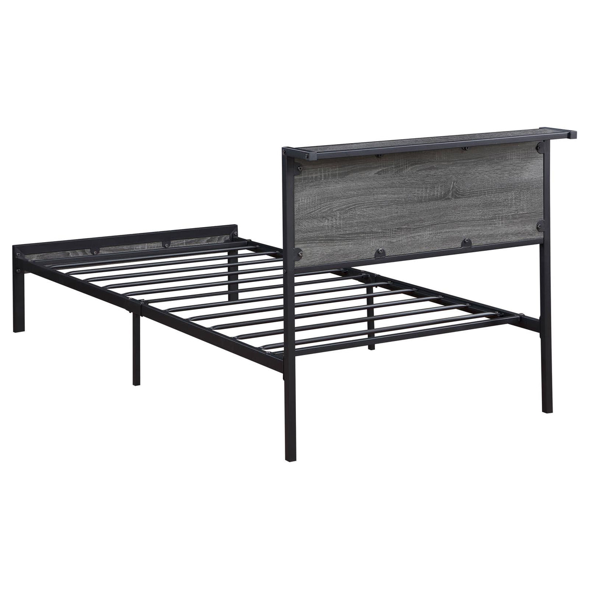 Ricky Twin Platform Bed Grey and Black