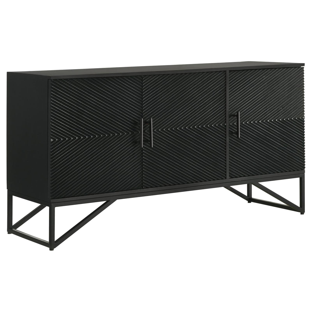 Riddell Black 3-Door Accent Cabinet