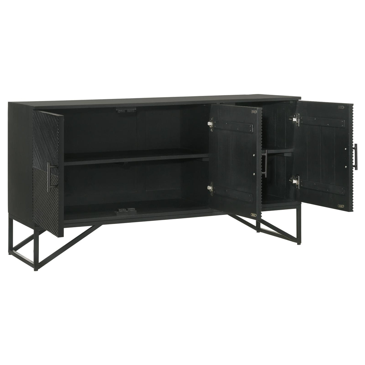 Riddell Black 3-Door Accent Cabinet