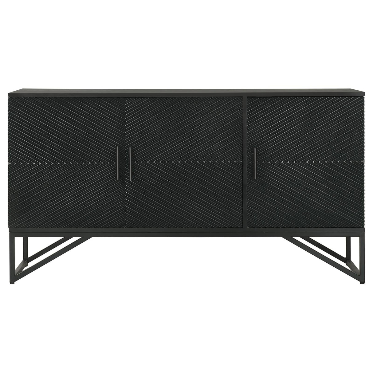 Riddell Black 3-Door Accent Cabinet