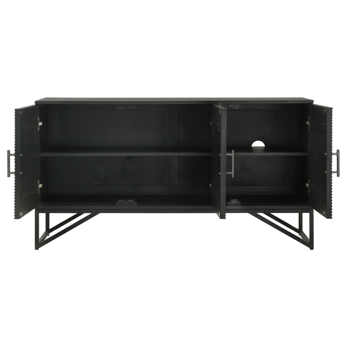 Riddell Black 3-Door Accent Cabinet