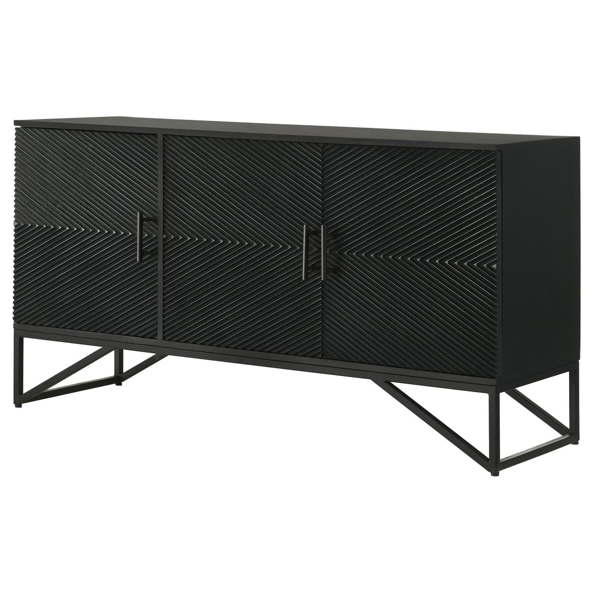 Riddell Black 3-Door Accent Cabinet