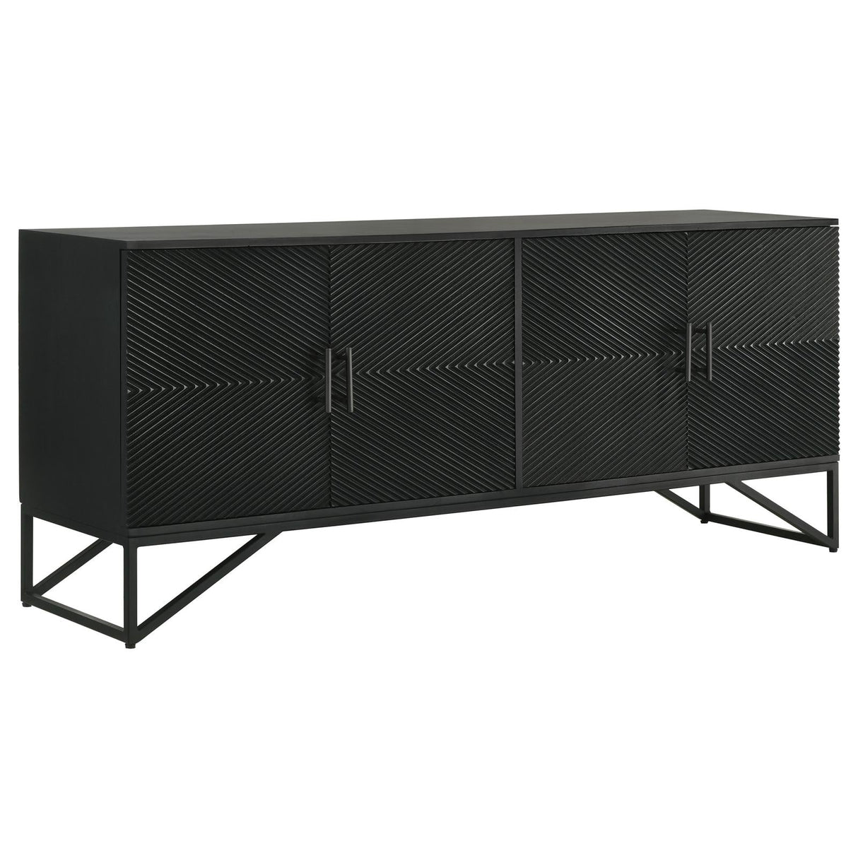 Riddell Black 4-Door Accent Cabinet